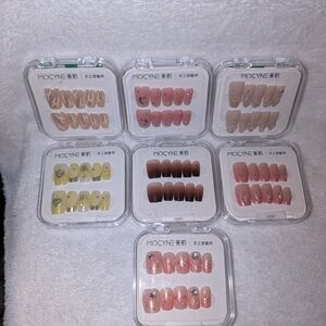 Mocyne 7 pairs Press On Nails 3D Design and regular designs Brand New